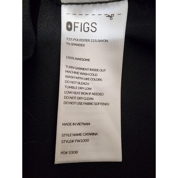 FIGS Medical Scrub Top Womens XL Black Catarina Technical V Neck Pocket Vet Tech - Picture 7 of 12